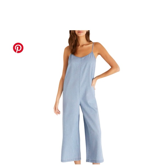 Z Supply Size Small Long Walks Chambray flared jumpsuit - Picture 1 of 5